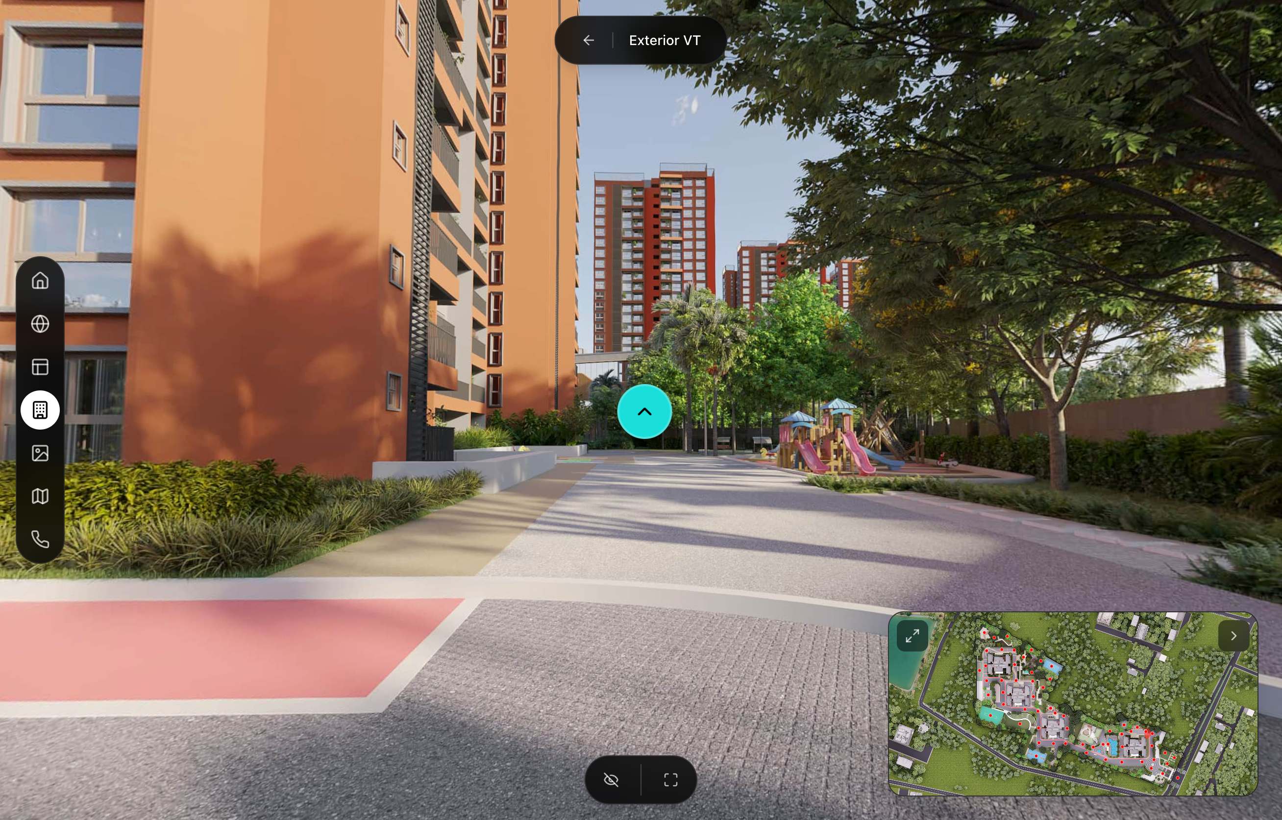 Exterior walkthrough view