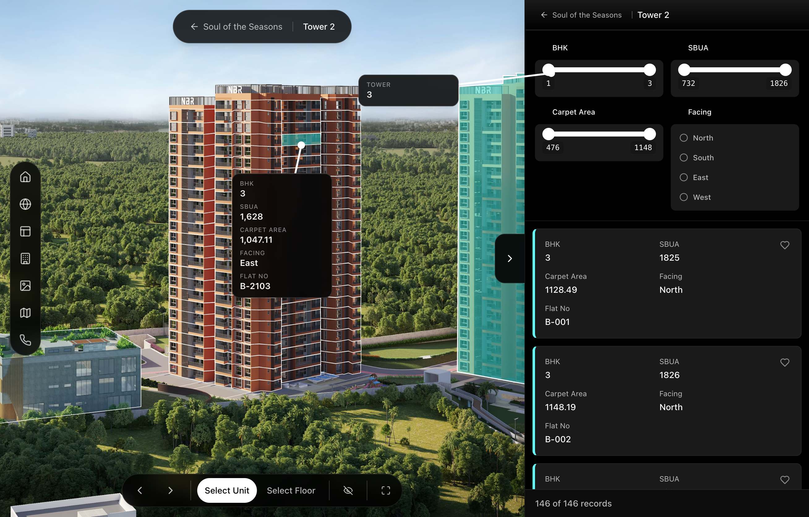 Image scroller for unit browsing